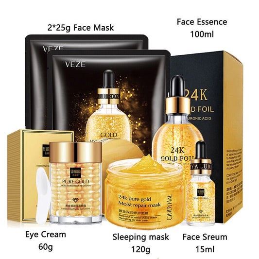 WOW 24K Gold collegen Facial Skin Care Set 